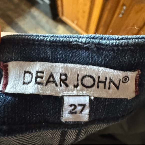 Dear John Two-Tone Vertical Stripe Flare Jeans - Light & Dark Blue - Picture 9 of 9